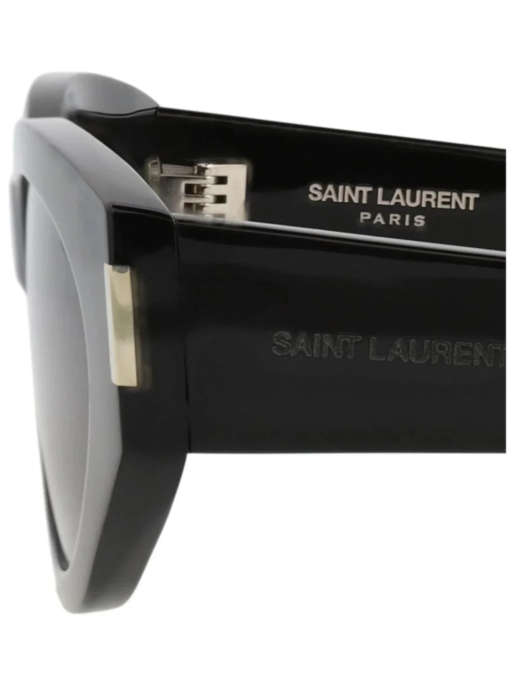 New Saint Laurent Women's Sunglasses Cat Eye Recycled Acetate Frame Black Black